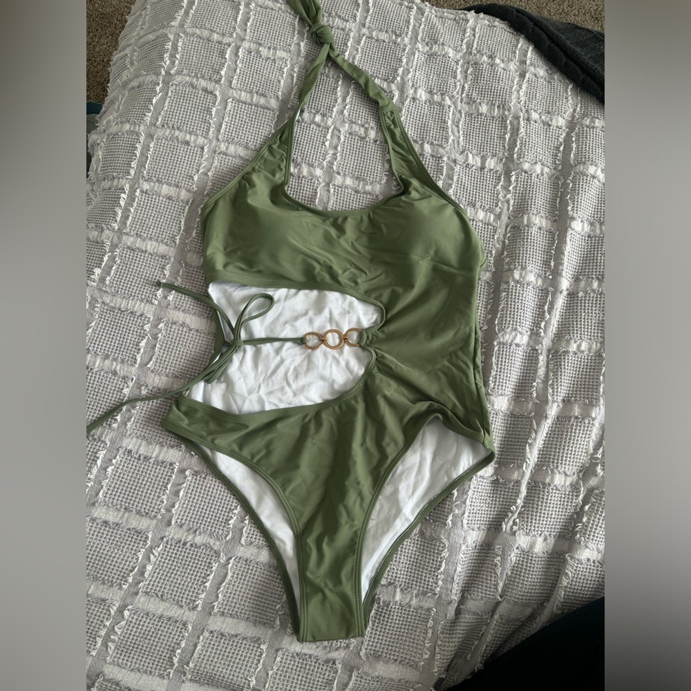 SHEIN Green one piece swimsuit, LARGE